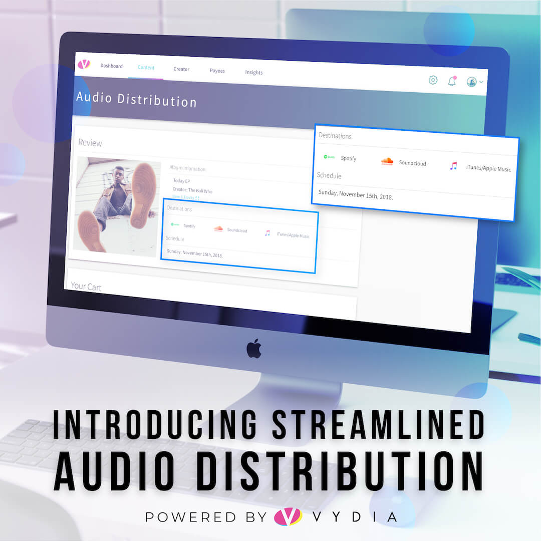 Vydia's Audio Distribution