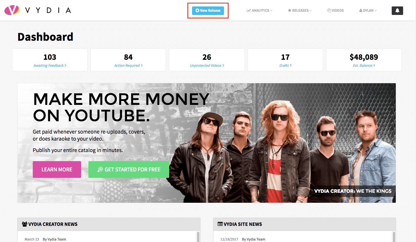 Submit to Vevo Step 1