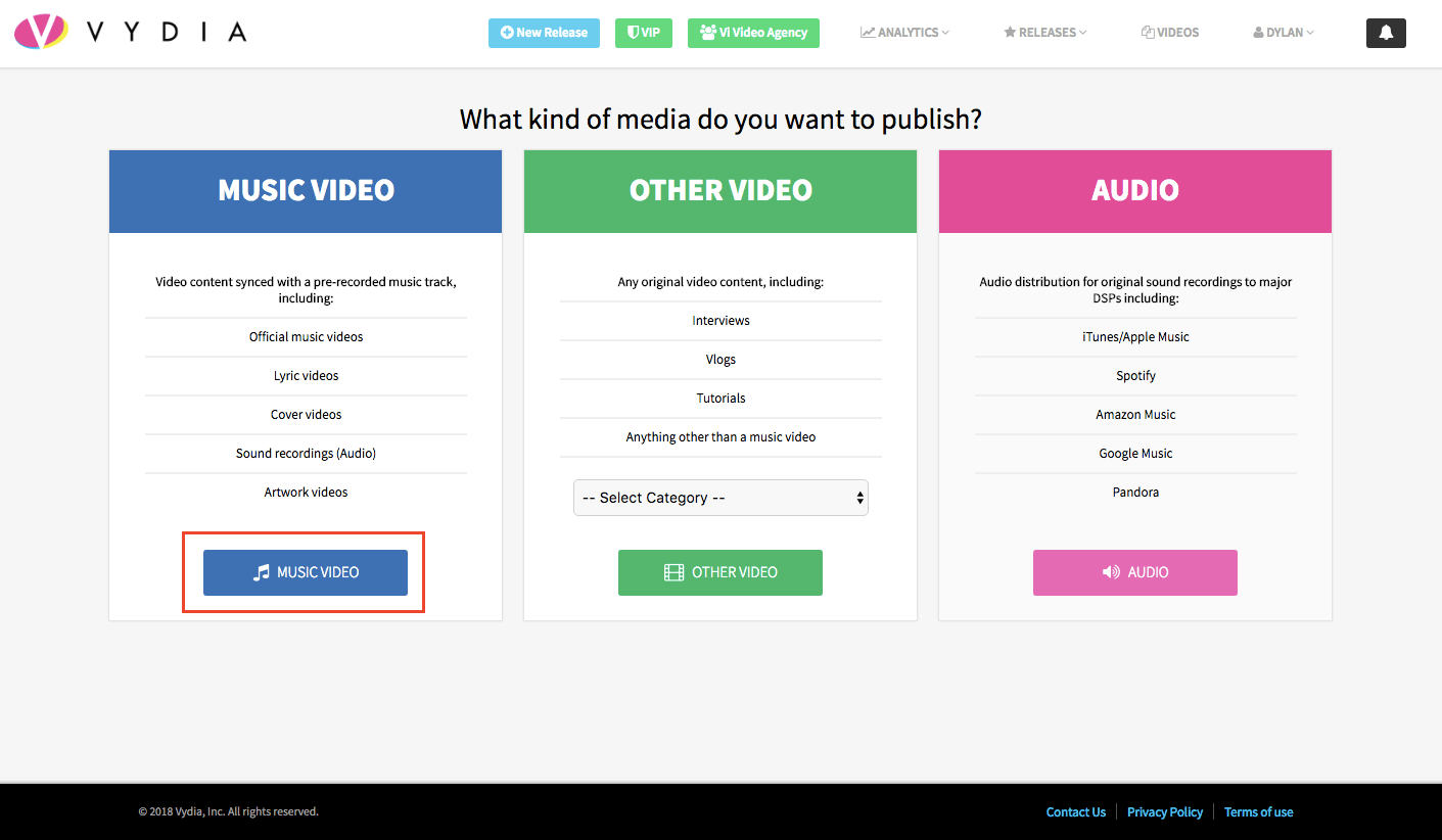 Submit to Vevo Step 2
