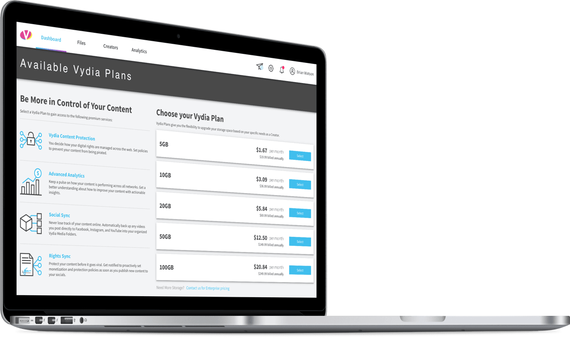 Store With Vydia Plans